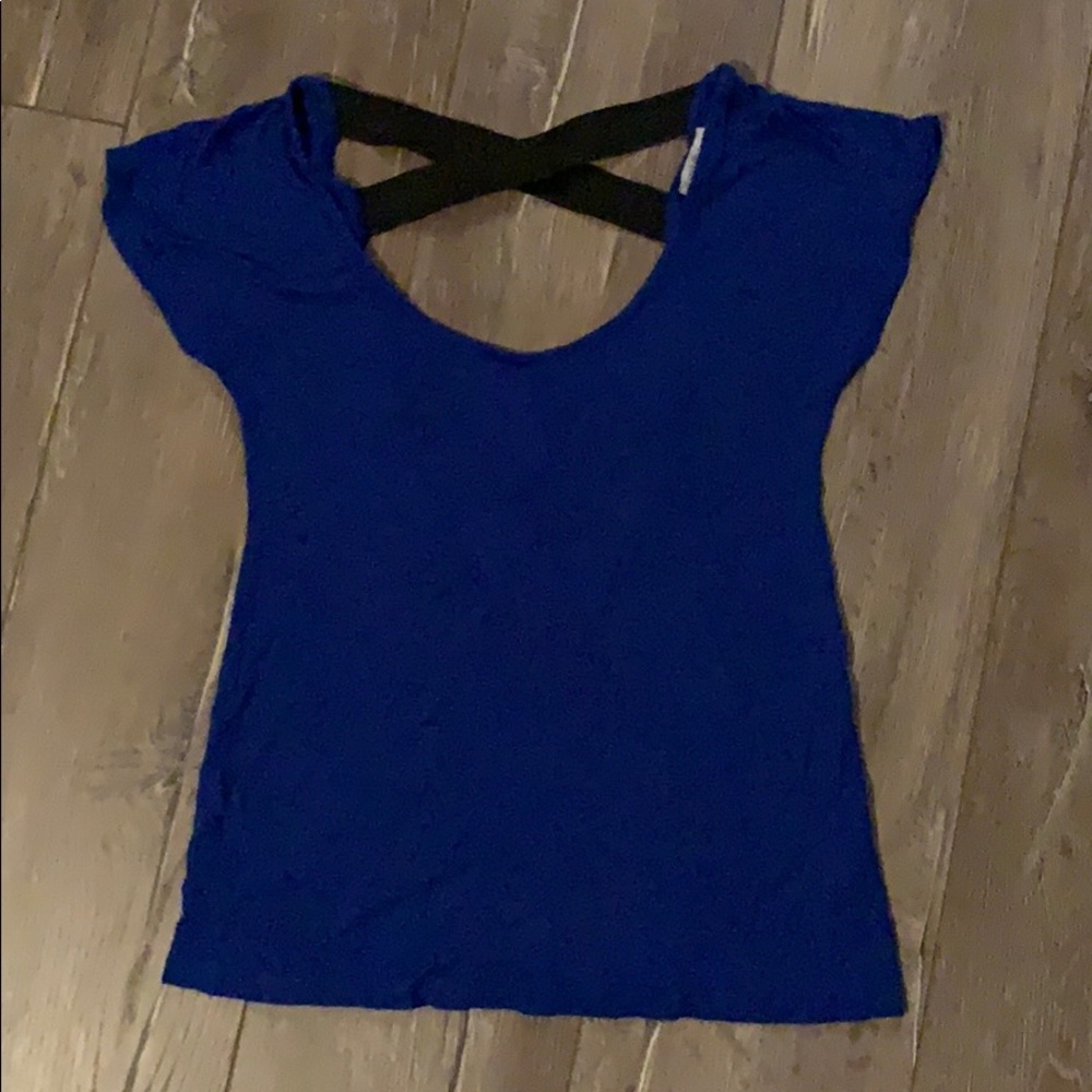 Royal blue cross back shirt